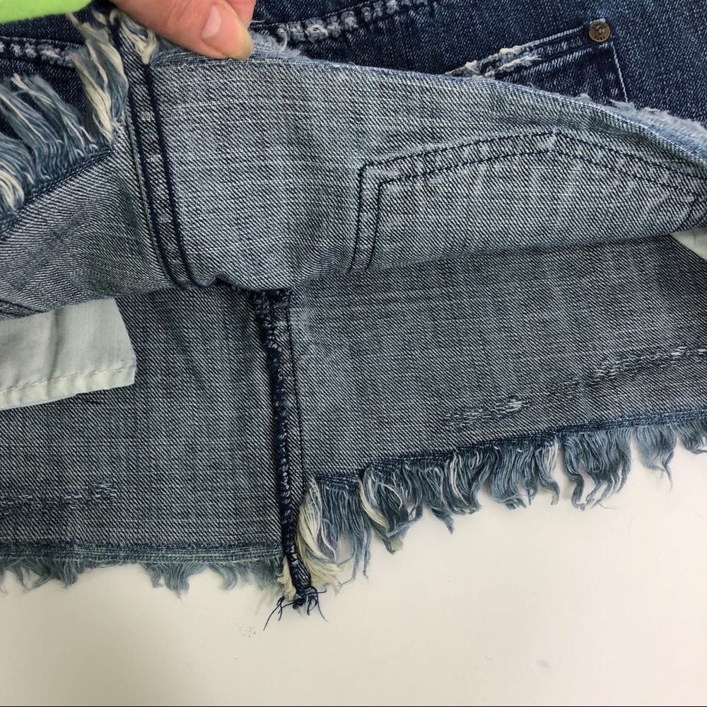 Free People Deconstructed Distressed Denim Skirt 6 - Picture 3 of 8